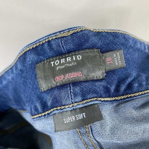 Torrid Jeggings 18 Super Soft Crop Jeans Blue Dark Wash - Picture 4 of 6